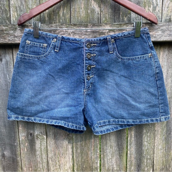 Vintage Y2K R21 Button-Fly Denim Jean Shorts - Picture 1 of 7